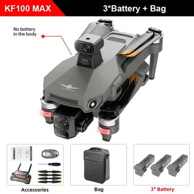 Image de Drone avec caméra GPS - KF100 MAX 3B CB - 4K UHD - Stabilisateur à 3 axes - Détection et évitement des obstacles - Portée de 6 km - Autonomie de plus de 30 minutes - Pliable