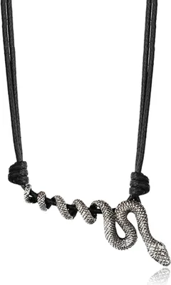 Produktbild von viva-adorno Schlange Halskette Messing Anhänger Schlangen Kette verstellbar HK37s, silber