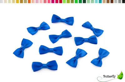 Produktbild von 10 Stück Satinschleifen 4cm x 2cm, Farbauswahl:blau 352 / königsblau / royalblau