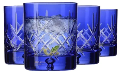 Immagine prodotto di Set di 4 bicchieri da whisky KROSNO Saga, capacità 250 ml, in cristallo, lavorati a mano