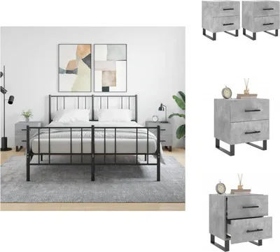 Obrázek produktu pro vidaXL Noční stolky 2 ks. Betonově šedé 40x35x47,5 cm materiál na bázi dřeva - Noční stolky