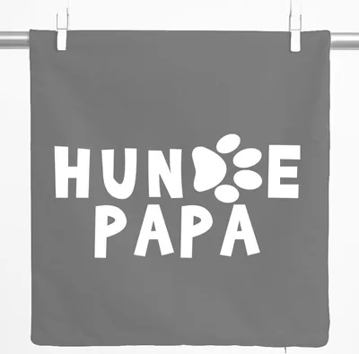 Produktbild von Huuraa Kissenbezug Hundepapa Tapse 40x40cm Steel Grey Baumwolle Dekokissenbezug Geschenkidee