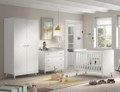 Produktbild von Babyzimmer-Komplettset >BILLY< in Satin Weiß, MDF - 100x200x59cm (BxHxT)