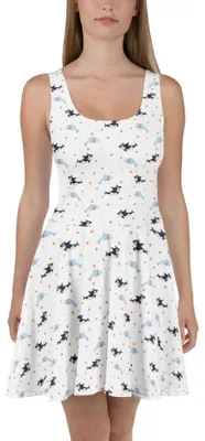 Produktbild von Mr. & Mrs. Panda Kleid Orca Zylinder XS - Weiß - Geschenk, Damenkleid, Meer, Narwal, Fest, Damen-Sommerkleid, Konfetti, Sommerkleid, Strandkleid, A-Linien-Kleid, Fete