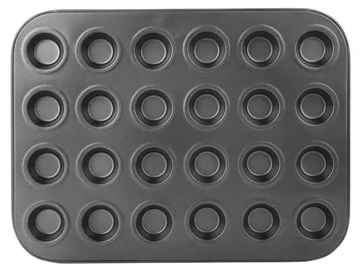 Productafbeelding van Mini-muffin bakvorm met antiaanbaklaag, 24 kuiltjes, staal, 35,3 x 26,7 x 2 cm