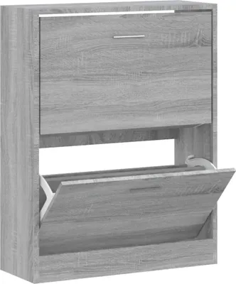 Immagine prodotto di vidaXL Scarpiera Grigio Sonoma 63x24x81 cm Materiale a base di legno