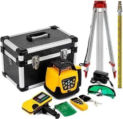 Zdjęcie produktu dla Laser z funkcją skanowania 360° – zasięg 500 m – technologia samopoziomowania – w zestawie statyw i łata pomiarowa – kolor zielony