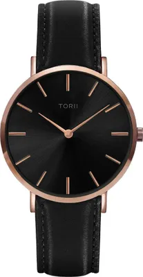 Produktbild von Damenarmbanduhr TORII R34BL.BR in klassisch schwarzem Design.
