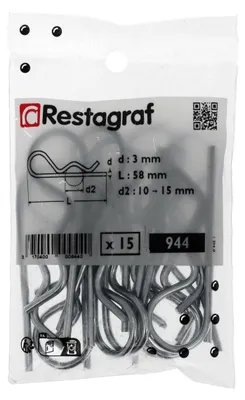 Zdjęcie produktu dla Sworzeń zaczepu RESTAGRAF do zamka drzwi 944 58mm 20mm