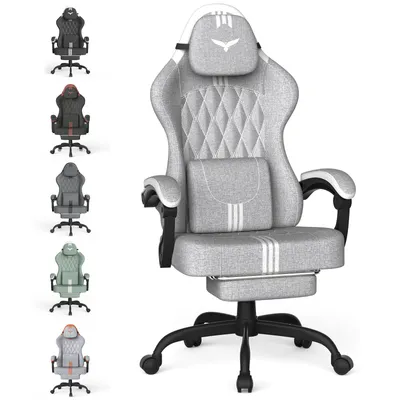Produktbild von Arvioo Gaming Stuhl Ergonomischer Gaming Sessel mit Massage-Lendenkissen, Atmungsaktiver Samtstoff, Ideal Für Lange Gaming- und Arbeitssitzungen, KI-generiertes Bild