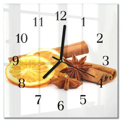 Produktbild von Tulup Glasuhr Wanduhr Küchenuhr Echt-Glas 30x30 cm Modern Dekorativ Geräuschlos Schwarzen Zeigern - Vanille mit Zitrone