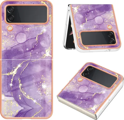 Image de Etui pour Samsung Galaxy Z Flip 4 5G, étui antichoc en TPU souple Violet