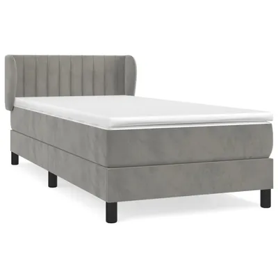 Immagine prodotto di vidaXL Letto a molle con materasso grigio chiaro 80x200 cm in velluto