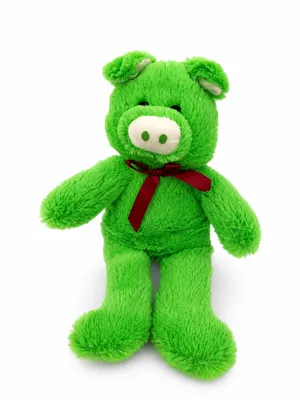 Produktbild von Schwein Kuscheltier 32 cm Grün Plüschschwein mit Schleife Flauschiges Weiches Stofftier Deko Geschenk & Sammler, KI-generiertes Bild