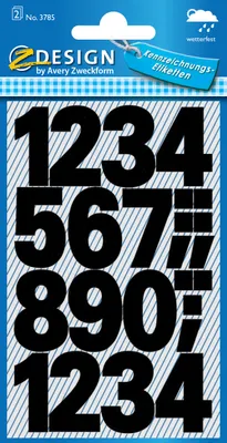 Zdjęcie produktu dla Avery 3785, Czarny, Na stałe, 2 ark., 7,6 cm, 12 cm, 48 szt.