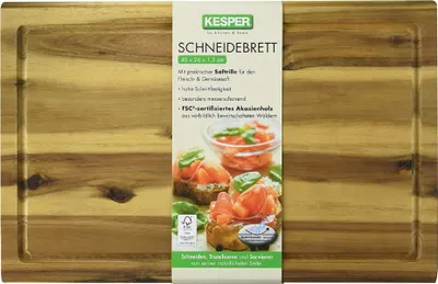 Zdjęcie produktu dla Deska do krojenia Kesper z rowkiem na sok 40x26x1,5cm