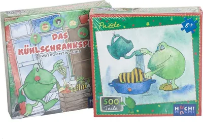 Two puzzle boxes are shown side-by-side, wrapped in plastic.