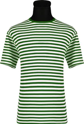 Produktbild von T2595-0302-3XL grün-weiß Damen-Herren Kurzarm Streifenpulli Clownhemd Gr.3XL