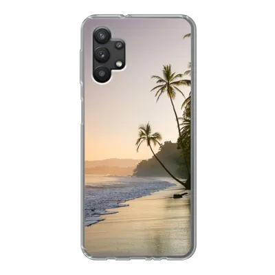 Produktbild von MuchoWow® Handyhülle Schutzhülle Hülle für Samsung Galaxy A32 5G Strand - Sonnenuntergang - Tropisch Silikon Softcase Handy Hülle - Softcase