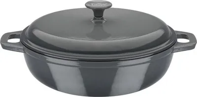 Produktbild von GSW Gusseisen Schmortopf Grey Shadow 30cm / 4,5 Ltr., Gusseisen, Schmortopf mit Deckel ø ca. 30 x H 9,0cm
