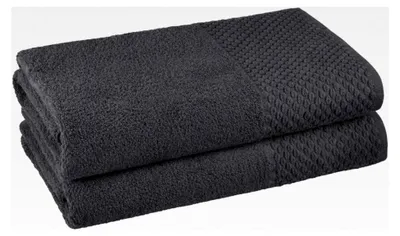 Produktbild von Saunahandtuch Set 80x200 cm (2er Pack) – 100% Baumwolle, XXL Saunatuch & Badetücher, Weich & Saugfähig, Schnelltrocknend, Mit Aufhängeschlaufe, , Anthrazit