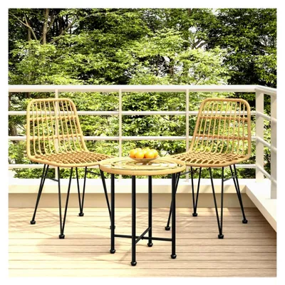 Produktbild von Gartenstühle 2 Stück Relaxsessel aus PE-Rattan 48x62x84 cm