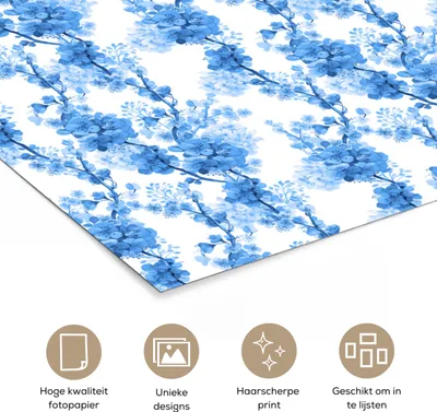 Produktbild von MuchoWow® Poster Blumen - Blüte - Pflanzen - Blau 80x120 cm - Papierdruck