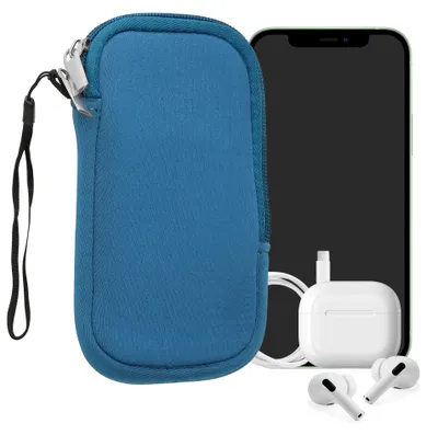 Produktbild von kwmobile Neopren Handytasche für Smartphones M - 5,5" - Handy Tasche mit Reißverschluss - Handyhülle universal Kornblumenblau