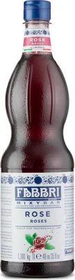 Produktbild von Food-United MIXYBAR-ROSEN-BLÜTEN-FABBRI Sirup 1L PET-Flasche - sciroppo di rose aus Italien - ohne Aroma- Farb- & Konservierungsmittel - Roseinsirup geeignet für Bloomin-Cocktails mit und ohne Alkohol & Eis-Tee - oder auch für Limonade Mocktails Rosenwass