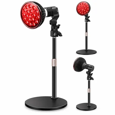 Produktbild von Rotlichttherapie Lampe 660nm 850nm, 54W Infrarotlampe mit 18 LEDs, 60° Reflektor, verstellbarer Tischständer, für Haut, Muskeln & Gelenke
