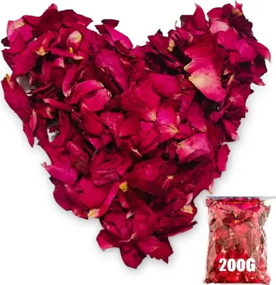 Produktbild von Blütenkonfetti Hochzeit 200g, 100% Blütenblätter, Natürliche Getrocknete Rosenblätter Biologisch Konfetti Rose für Geburtstag Vorschlag Party Feiern -umweltfreundlich und Abbaubar (200)