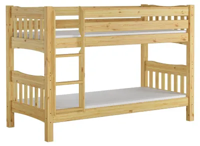 Produktbild von Etagenbett Kiefer Massivholzbett 90x200 Stockbett Hochbett Zubehör wählbar V-60.15-09Ni70 Rollrost und Matratze inkl.