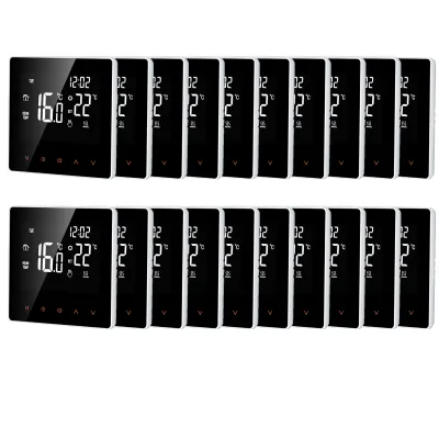 Obrázok produktu pre 20X Digitálny termostat Izbový termostat Elektrické podlahové vykurovanie Inteligentný LCD displej Dotykový displej Týždenný programovateľný termostat elektrického podlahového vykurovania pre domácnosť Škola Kancelária Hotel 16A