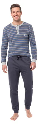 Imagen del producto de Pijama de algodón para hombre de Kisses&Love, modelo KLP4, con mangas largas
