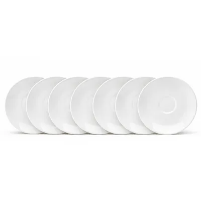 Produktbild von Kaffee-Untertasse Malmö 14,5 cm weiß 6er-Set Steingut – Van Well – spülmaschinen- & mikrowellengeeignet
