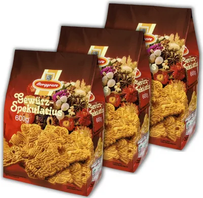 Produktbild von Borggreve Gewürzspekulatius 3 x 600 g Spekulatius Kekse Gebäck Weihnachtsgebäck