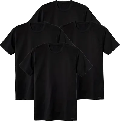 Produktbild von CALIDA Herren T-Shirt, 4er Pack - Natural Benefit, Rundhals-Ausschnitt, 100% Baumwolle Schwarz M (50)