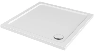 Obrázok produktu pre Sprchová vanička štvorcového tvaru Brio – SMC/minerálny kompozit – štruktúrovaná biela – 90x90x4 cm