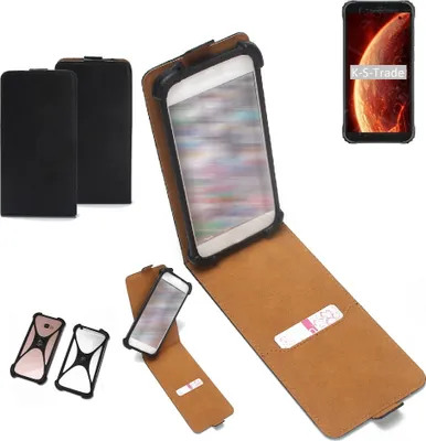 Produktbild von K-S-Trade Handyhülle Schutzhülle kompatibel mit Blackview BV4900 Hülle Case Cover Flip Style Bumper schwarz 1x