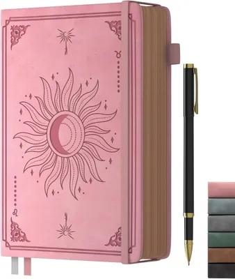 Produktbild von A5 Hardcover Notizbuch, 366 Seiten, 100gsm tintenbeständiges Papier, mit Stift, für Notizen