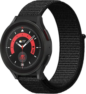 Produktbild von Strap-it Samsung Galaxy Watch 5 Pro Nylonarmband (Schwarz)