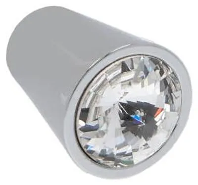 Image de Bouton pour meubles en zamac et cristal Diamètre 17mm chrome poli Lot de 6