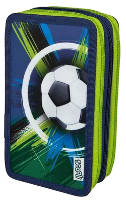 Produktbild von Undercover Federmäppchen Fußball dreifach gefüllt Schulbedarf grün-blau