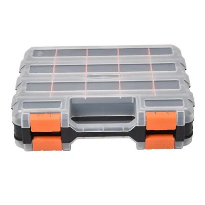 Produktbild von Aufbewahrungsbox Kleinteile-Organizer, doppelseitiger Teile-Organizer,32*27*8cm,17 Fächer für Werkzeuge