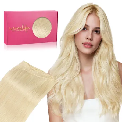 Produktbild von Echte Haarverlängerungen, 35 cm, 80 g, Platinblond