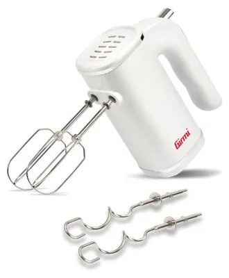Productafbeelding van Girmi SB04 handmixer, 150W, turbofunctie, 5 snelheden, roestvrijstalen garde en deeghaak, wit