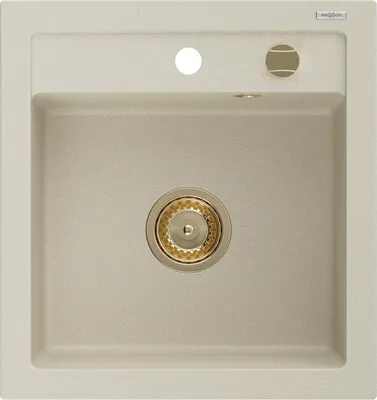 Produktbild von Mexen Vito 1-Becken-Granit-Spüle 520 x 490 mm, Beige, Siphon Gold - 6503521000-69-G