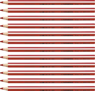Immagine prodotto di Matita colorata triangolare - STABILO Trio thick - confezione da 12 - rosso