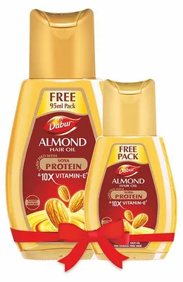 Zdjęcie produktu dla Olejek do włosów Dabur Almond Hair Oil 95 ml – odżywienie miękkość gładkość