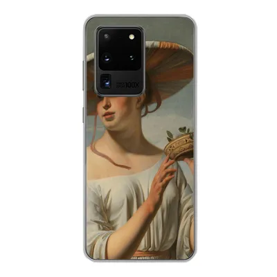 Produktbild von MuchoWow® Handyhülle Schutzhülle Hülle für Samsung Galaxy S20 Ultra Mädchen mit breitem Hut - Gemälde von Cäsar Boëtius van Everdingen Silikon Softcase Handy Hülle - Karteninhaber